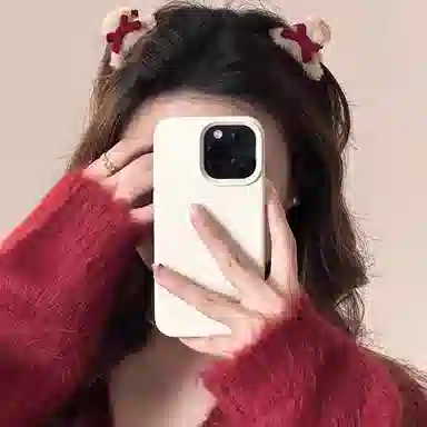 色菲尔 蝴蝶结毛绒小鲨鱼夹  红色蝴蝶结毛绒抓夹春天小号可爱侧边刘海夹丝绒蝴蝶夹后脑勺甜美百搭发饰 仿兔毛 发夹 女款