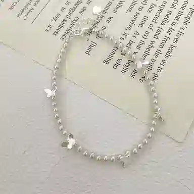 【S925银 赠含金贴纸】 色菲尔 韩式蝴蝶珍珠 轻奢复古小众设计精致气质优雅氛围感温柔日常约会通勤百搭可调节#好运 银 手链 女款