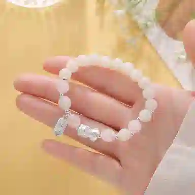 【公主请发财】 色菲尔 招财貔貅渐变粉色原生态算盘珠手链 菩提根 手串 男女同款情侣款