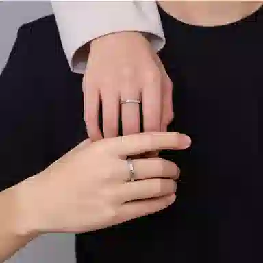 【S999银 免费刻字】 色菲尔 烟花蝴蝶小众设计轻奢精致素圈开口可调节表白对戒#好运 足银 戒指 男女同款情侣款