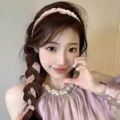 色菲尔 碎花珍珠   法式油画风碎花长条飘带编发绑发一体度假风飘带 布艺 发带 女款