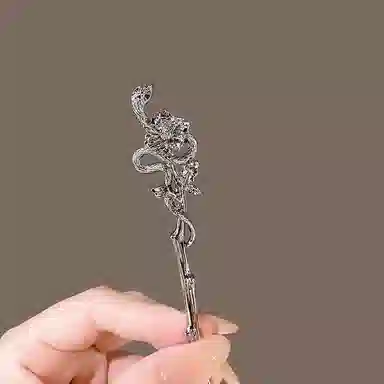 色菲尔 蛇形蛇形发饰金属感高级感新中式盘发个性创意小众簪子时尚发钗盘发神器简约发卡 合金 发簪 女款