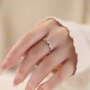 【S999银 免费刻字】 色菲尔 满糖甜心 轻奢锆石甜美少女感小众高级感设计 日常通勤开口可调节对戒 足银 戒指 男女同款情侣款