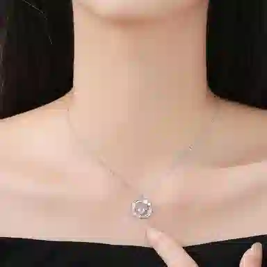 【S999 赠含金贴纸】 色菲尔 羽你相伴 天使跳动的心梦幻气质优雅森系浪漫 玻璃猫眼 项链 女款