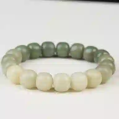 【静心安神】 色菲尔 渐变绿绕指柔文玩佛珠手持盘玩 菩提根 手串 男女同款情侣款