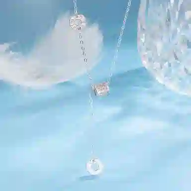 【S999银 赠含金贴纸】 色菲尔 小蛮腰流苏 甜蜜饰爱轻奢小众时尚简约设计路路通转运珠 银 项链 女款