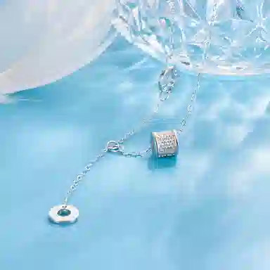 【S999银 赠含金贴纸】 色菲尔 小蛮腰流苏 甜蜜饰爱轻奢小众时尚简约设计路路通转运珠 银 项链 女款