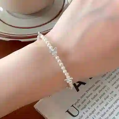 【S925银 赠含金贴纸】 色菲尔 韩式蝴蝶珍珠 轻奢复古小众设计精致气质优雅氛围感温柔日常约会通勤百搭可调节#好运 银 手链 女款