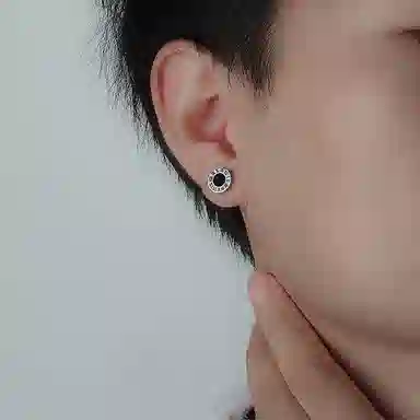 色菲尔 罗马数字螺丝拧扣耳饰 小众简约高级感设计潮流轻奢个性中性时尚百搭 养耳免摘 钛钢 耳钉 男女同款情侣款