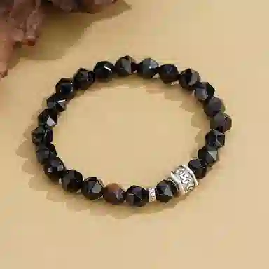 【999银箴言 赠含金贴纸】 色菲尔 六字真言新中式国潮复古 时尚简约招福纳财小众设计经典高级感盘玩珠串手饰链#转运 玉髓 玉石手串 男款