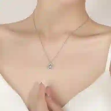 【S999足银 免费刻字】 色菲尔 蓝桉与鸟 梦幻花环跳动的心小众设计可调节锁骨链纪念日 玻璃猫眼 项链 女款