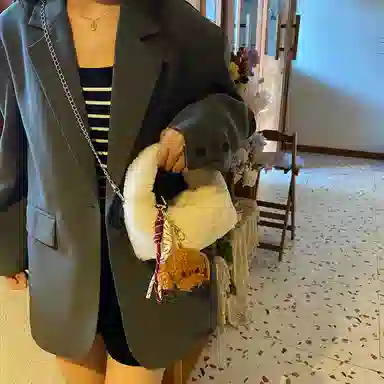 爱尔绅特 时尚百搭 羊羔毛 斜挎包 女款 多色