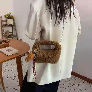 爱尔绅特 时尚百搭 羊羔毛 斜挎包 女款 多色