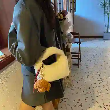 爱尔绅特 时尚百搭 羊羔毛 斜挎包 女款 多色