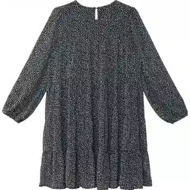 柏黛妃 清新少女感花色宽松长袖连衣裙 女款