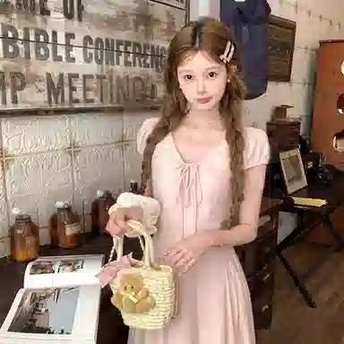 柏黛妃 时尚潮流简约短袖连衣裙 女款