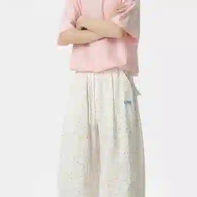 柏黛妃 满印中腰适中宽松阔腿休闲裤 女款