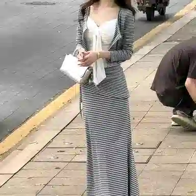 柏黛妃 时尚舒适休闲长袖裙装套装 女款