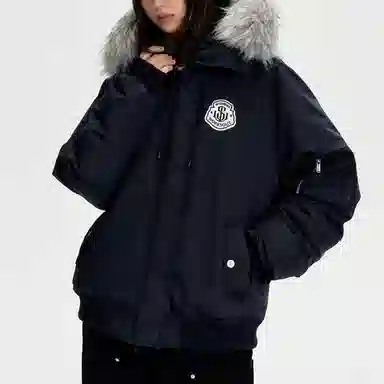 柏黛妃 连帽毛领派克保暖高端大气棉服 女款