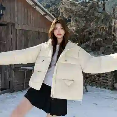 柏黛妃 韩系百搭棉袄加厚时尚设计感棉服 女款