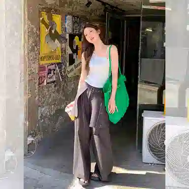 柏黛妃 斜肩不规则修身简约舒适背心 女款