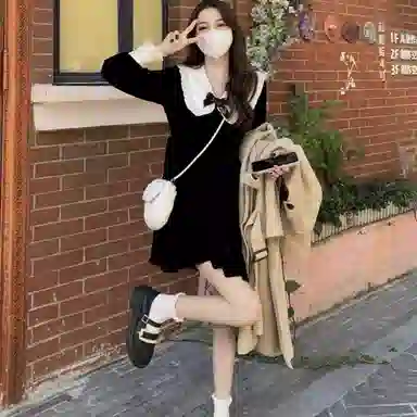 柏黛妃 简约通勤舒适长袖连衣裙 女款