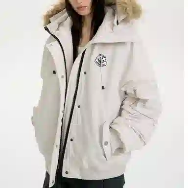 柏黛妃 连帽毛领派克保暖高端大气棉服 女款