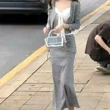 柏黛妃 时尚舒适休闲长袖裙装套装 女款