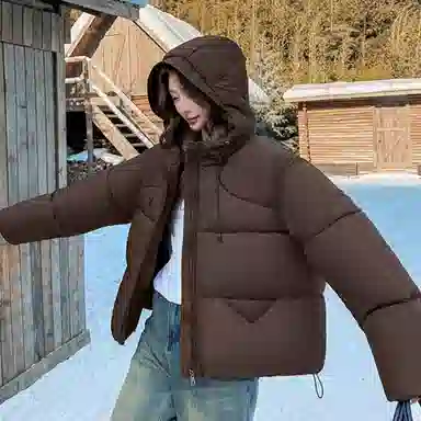 柏黛妃 韩系百搭棉袄加厚时尚设计感棉服 女款