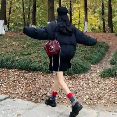 柏黛妃 学院风复古格子设计感小众棉服 女款