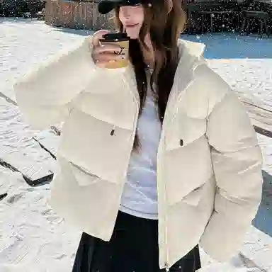 柏黛妃 韩系百搭棉袄加厚时尚设计感棉服 女款