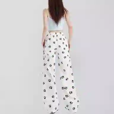 柏黛妃 可爱小个子宽松直筒阔腿裤休闲裤 女款