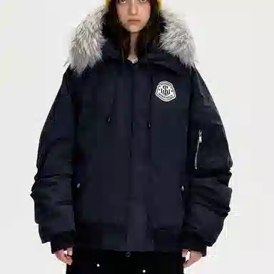 柏黛妃 连帽毛领派克保暖高端大气棉服 女款