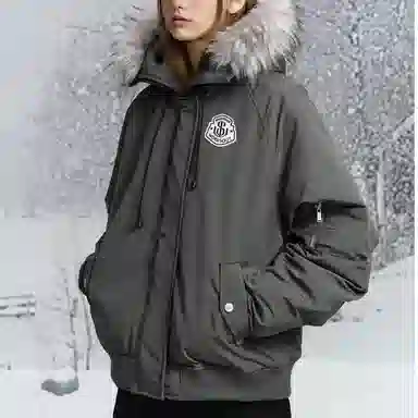 柏黛妃 连帽毛领派克保暖高端大气棉服 女款