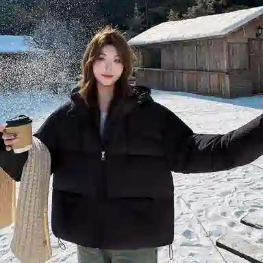 柏黛妃 韩系百搭棉袄加厚时尚设计感棉服 女款