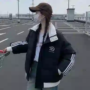 柏黛妃 美式面包服长袖通勤棉服 女款