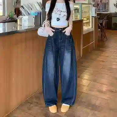 柏黛妃 通勤时尚舒适休闲牛仔裤 女款