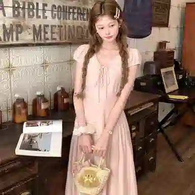 柏黛妃 时尚潮流简约短袖连衣裙 女款