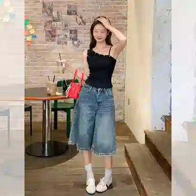 柏黛妃 斜肩不规则修身简约舒适背心 女款