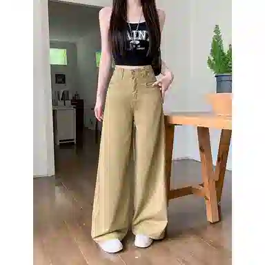 柏黛妃 复古高腰设计感简约牛仔裤 女款