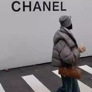 柏黛妃 纯色宽松连帽立领长袖棉服 女款