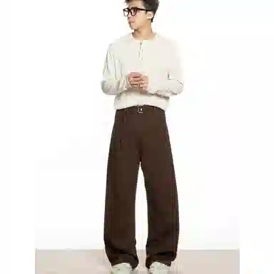 怪兽实验室 美式复古美拉德弯刀弧线休闲牛仔裤 男女同款
