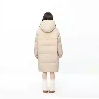 九条喵 鸭绒加厚连帽宽松长袖羽绒服 女款