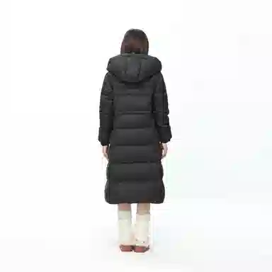 九条喵 加厚连帽收腰长款羽绒服 女款