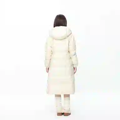 九条喵 加厚连帽收腰长款羽绒服 女款