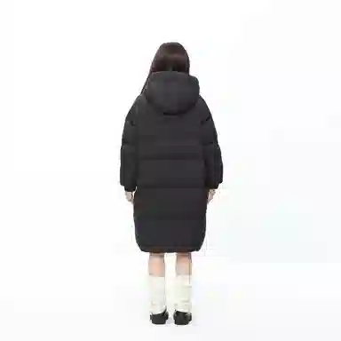 九条喵 鸭绒加厚连帽宽松长袖羽绒服 女款