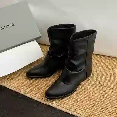 头层牛皮牛皮 复古时尚 个性潮流百搭 短靴 女款