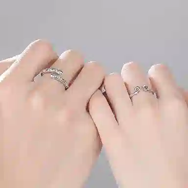 琦珂 纯银紧箍咒至尊宝金箍棒对戒大话西游孙悟空 戒指 男女同款情侣款