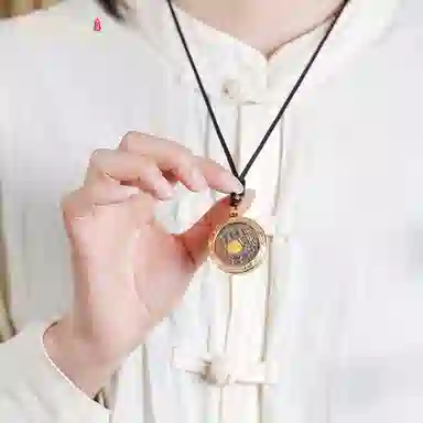 青城山 官方文创 山鬼花钱护身符转运 事业学业旺 水逆退散 钛钢 吊坠 男女同款情侣款