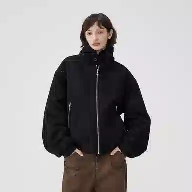 BENMYSHOWER Wool Collar Padded Coat